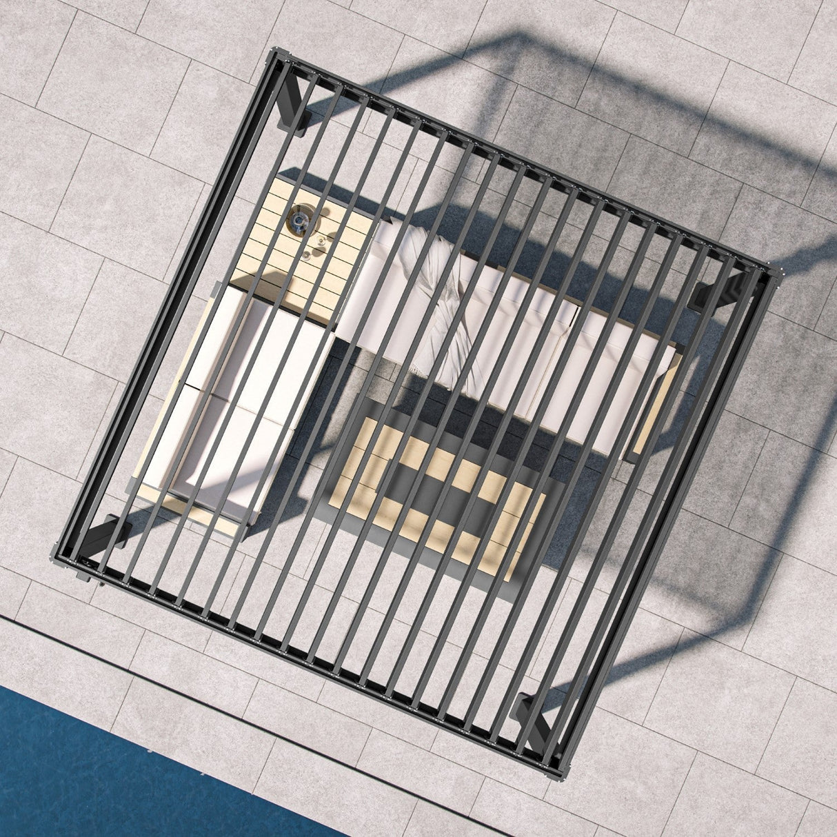 Patioslife Atlantic™ | Aluminium Louvered Pergola with Adjustable Roof, Freestanding All-Weather Shelter for Deck, Patio & Poolside