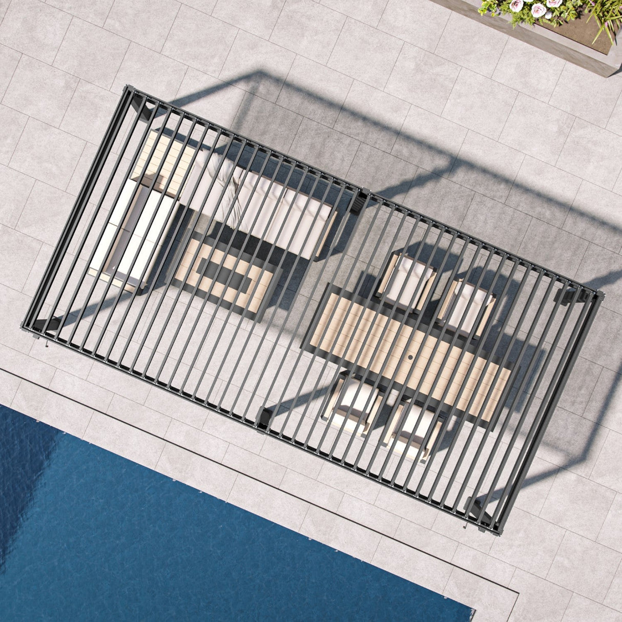 Patioslife Atlantic™ | Aluminium Louvered Pergola with Adjustable Roof, Freestanding All-Weather Shelter for Deck, Patio & Poolside