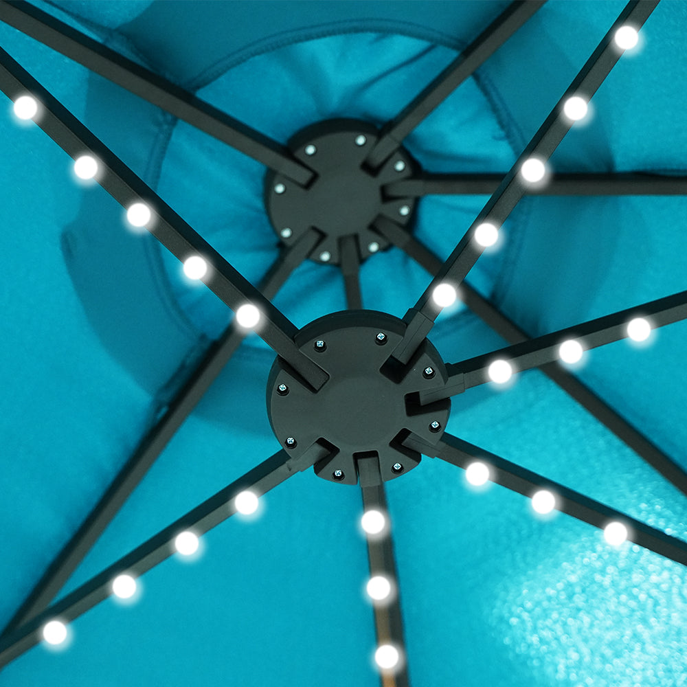 Patioslife Horizon Haven™ 15'x 9' Double-Sided Patio Umbrella with LED Lights