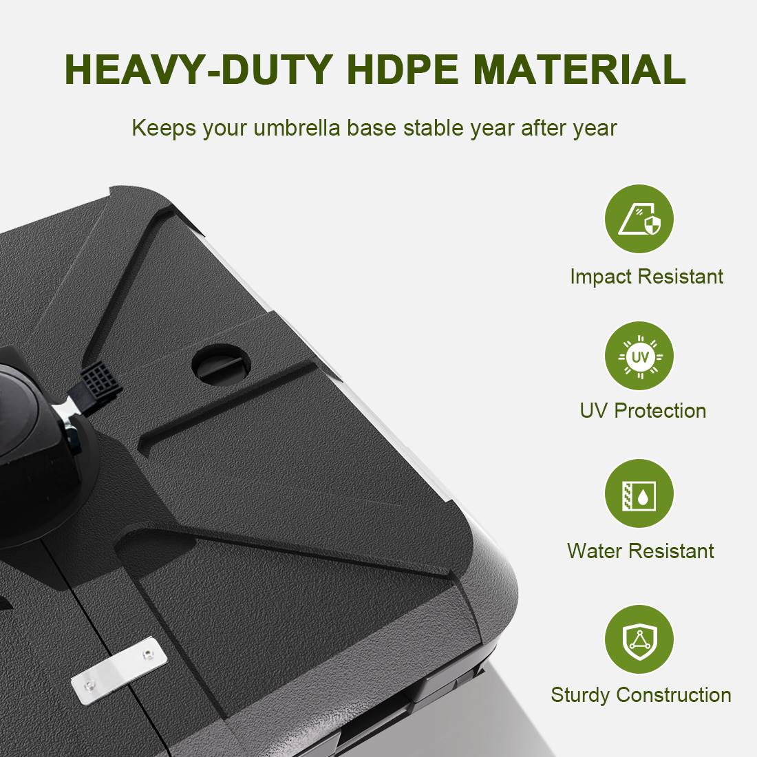 Patioslife™ Cantilever Umbrella Base 250–440lb, Heavy-Duty Outdoor Rolling Stand, Refillable HDPE Offset Weights with Wheels for Patio, Garden & Poolside Stability