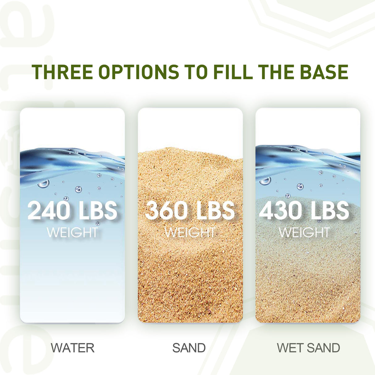 Patioslife 430 lbs (195kg) Large Base with Wheels for Aegis Pro™ 2-Tier Cantilever Umbrella