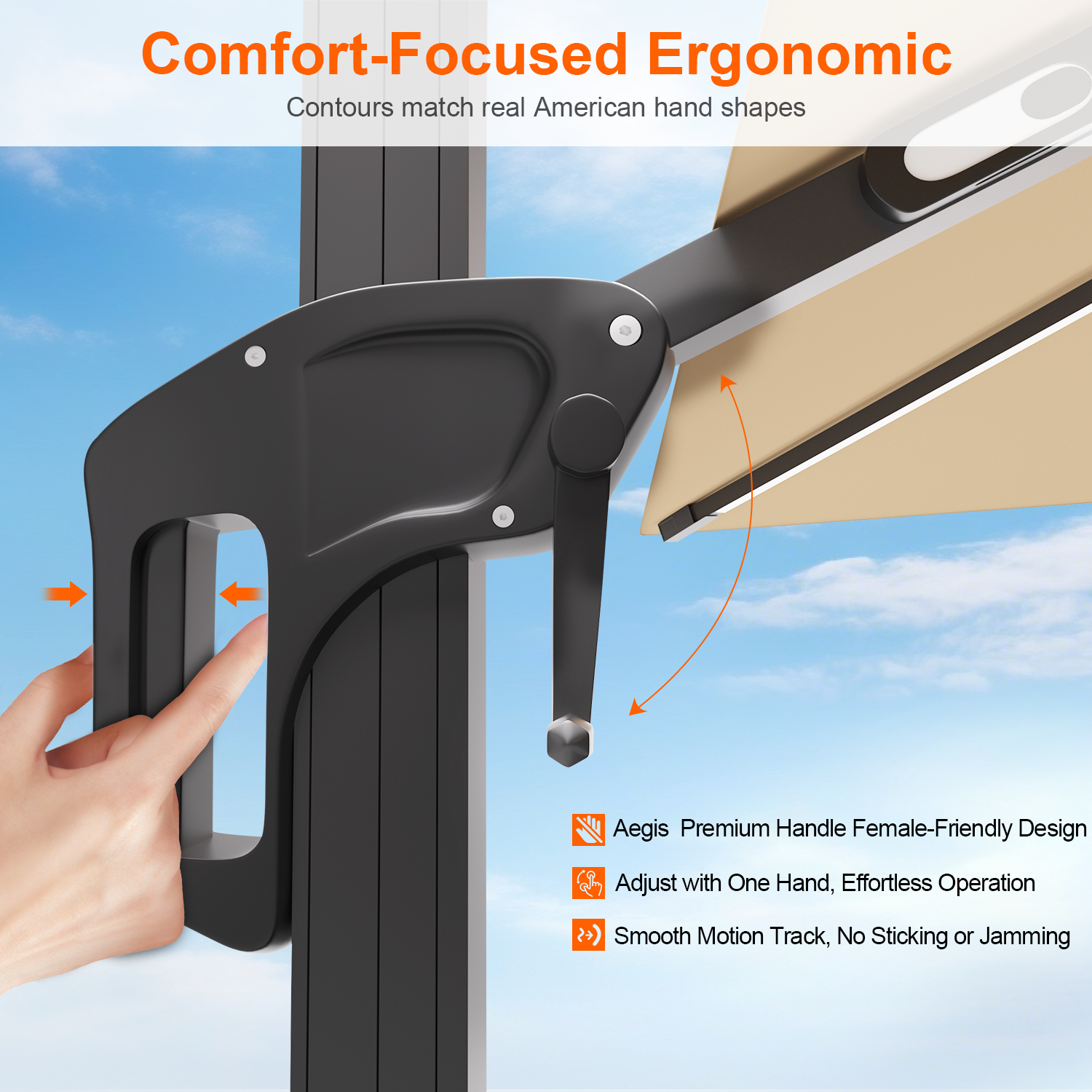 Patioslife Aegis Premium Cantilever Umbrella with LED Strip Lights, Fibreglass Ribs, Powder-Coated Aluminium Pole & Protective Cover — Luxury Garden & Patio Shade