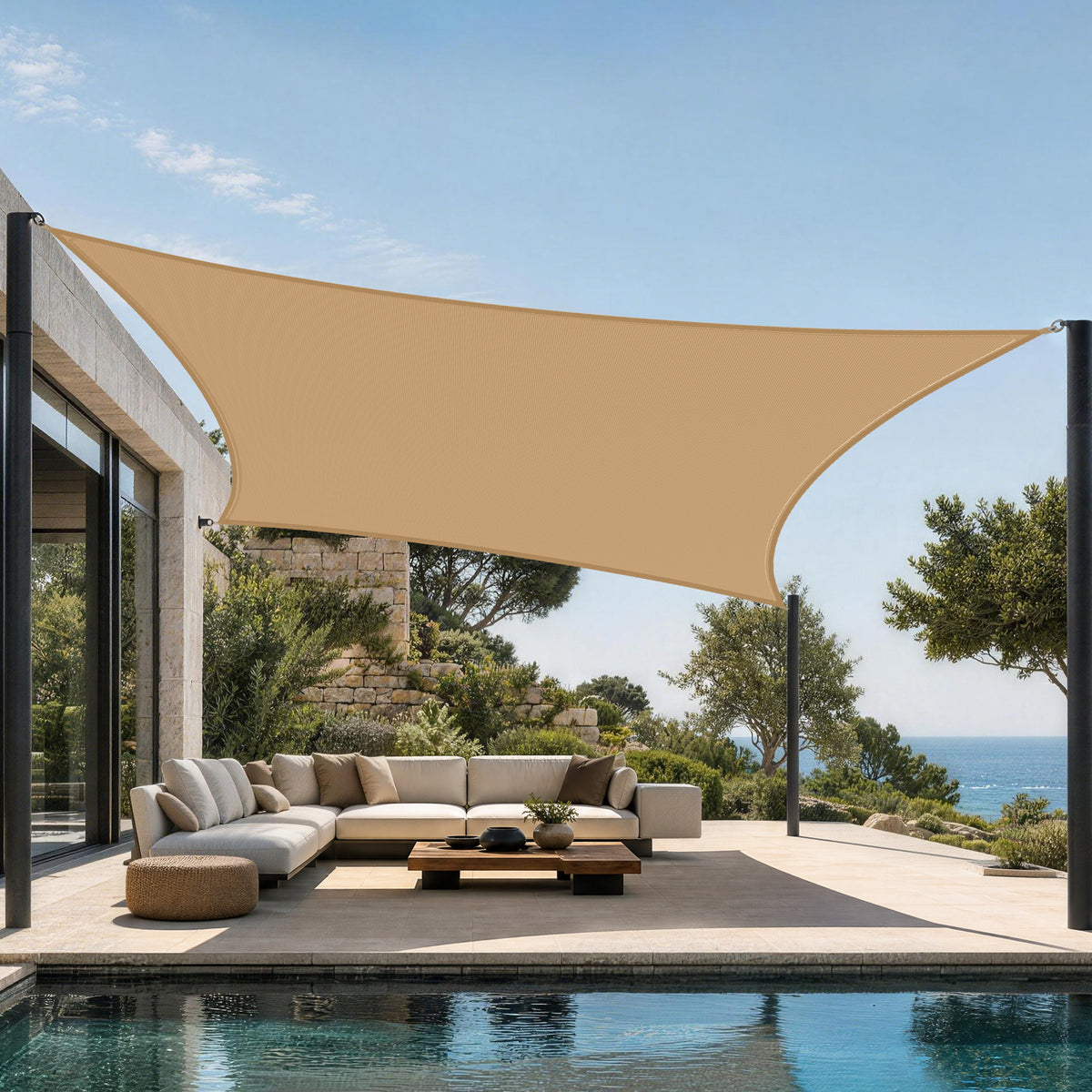 Patioslife Sun Shade Sail – UV Protection Outdoor Patio Canopy with Reinforced Edges