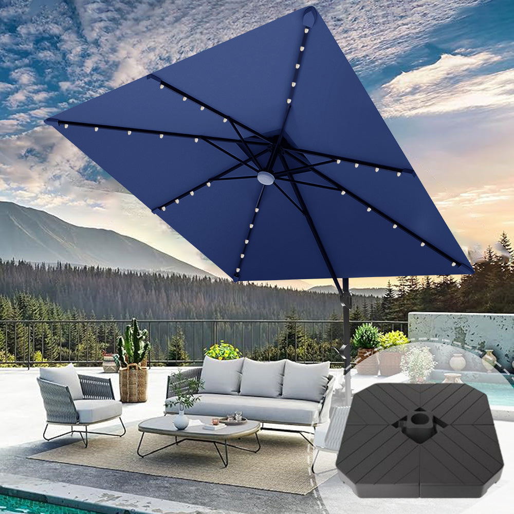 Patioslife Aegis Pro Cantilever Umbrella with LED Lights and Cover, Reinforced & Powder-Coated Aluminium Ribs and Pole — Perfect for Garden & Patio