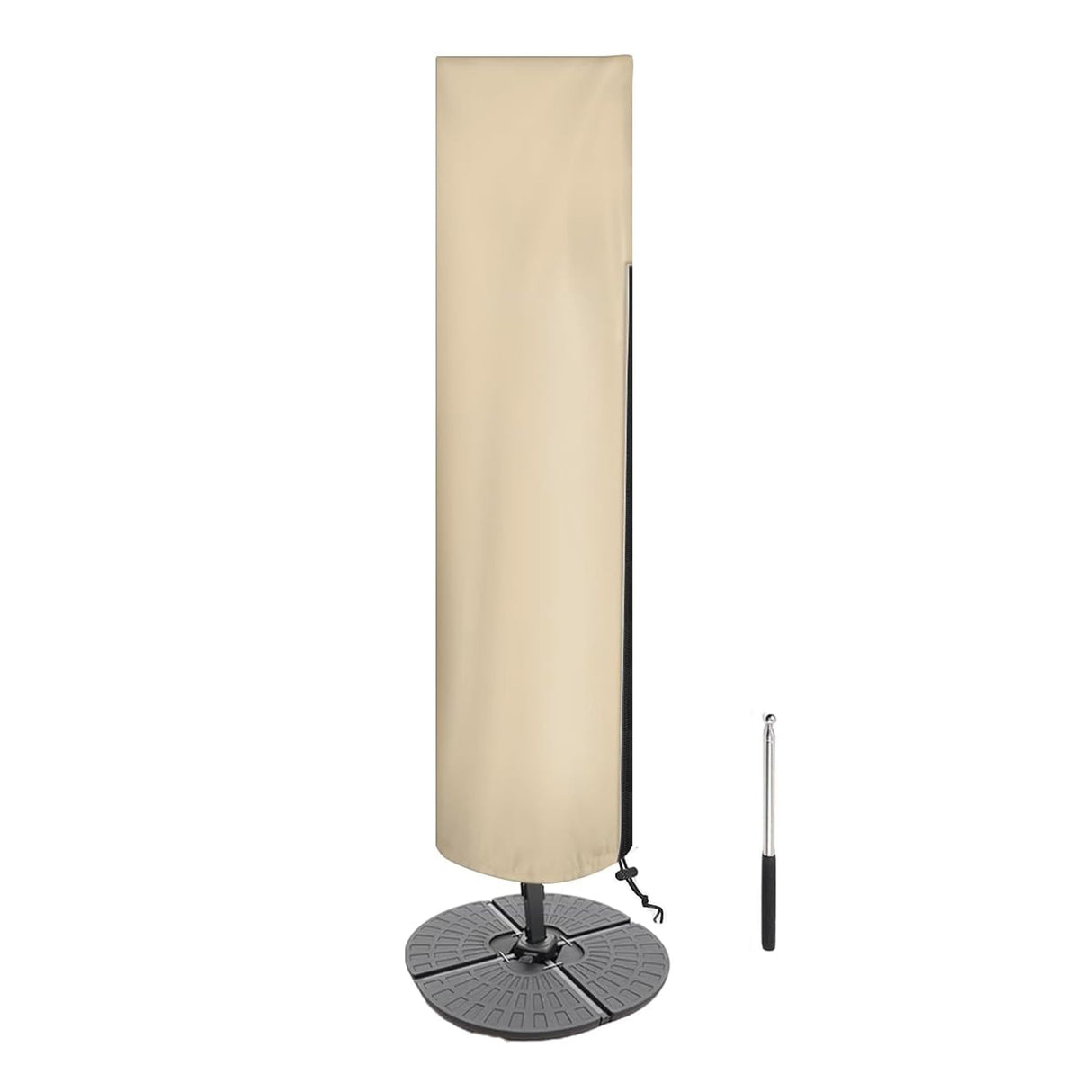 Patioslife Patio Umbrella Cover for 9–13 ft Cantilever Offset Umbrellas, Heavy Duty Waterproof Outdoor Parasol Cover with Zipper & Rod, UV Resistant