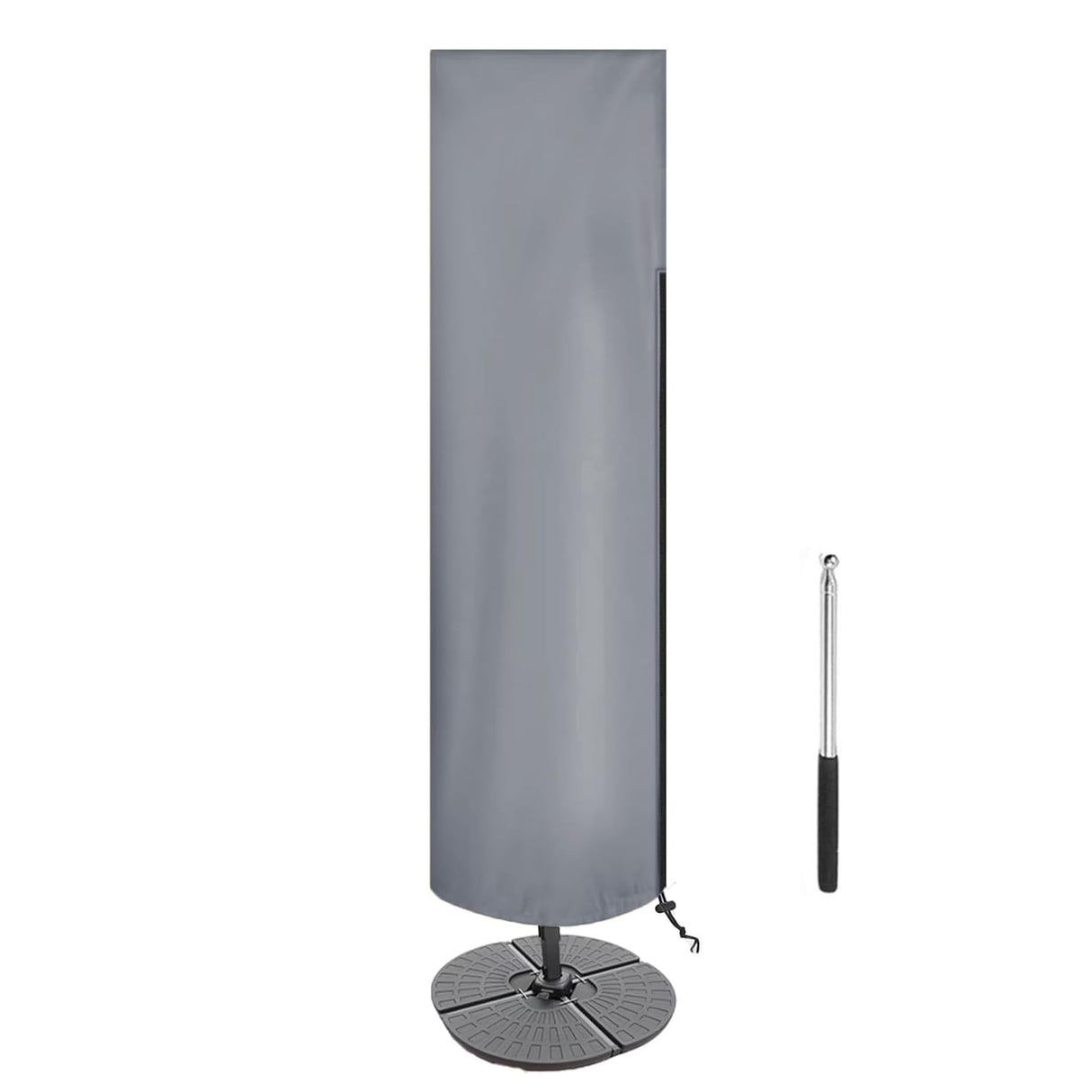 Patioslife Patio Umbrella Cover for 9–13 ft Cantilever Offset Umbrellas, Heavy Duty Waterproof Outdoor Parasol Cover with Zipper & Rod, UV Resistant