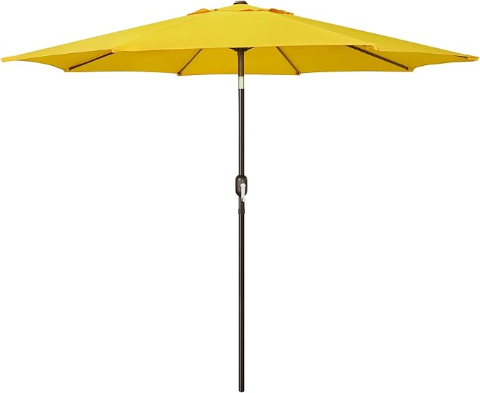 Patioslife Outdoor Market Breeze™ Patio Outdoor Umbrella with 8 Sturdy Ribs Push Button Tilt and Crank