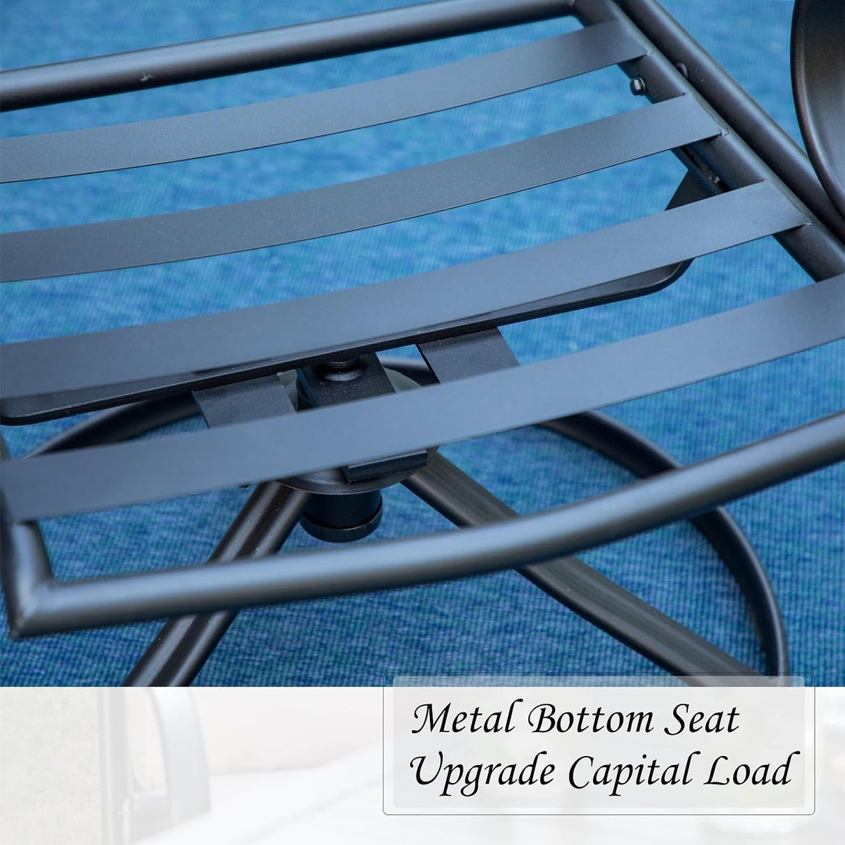 Patioslife 7 PCS Patio Dining Set – Rectangular Table with Umbrella Hole & 6 Cushioned Chairs for Backyard|Porch|Balcony|Deck