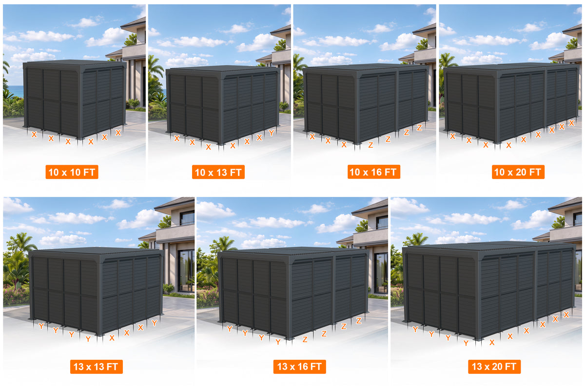 Patioslife Atlantic Series Aluminum Louvered Pergola Side Panel – Adjustable Louver Privacy Wall for Shade, Privacy & Airflow