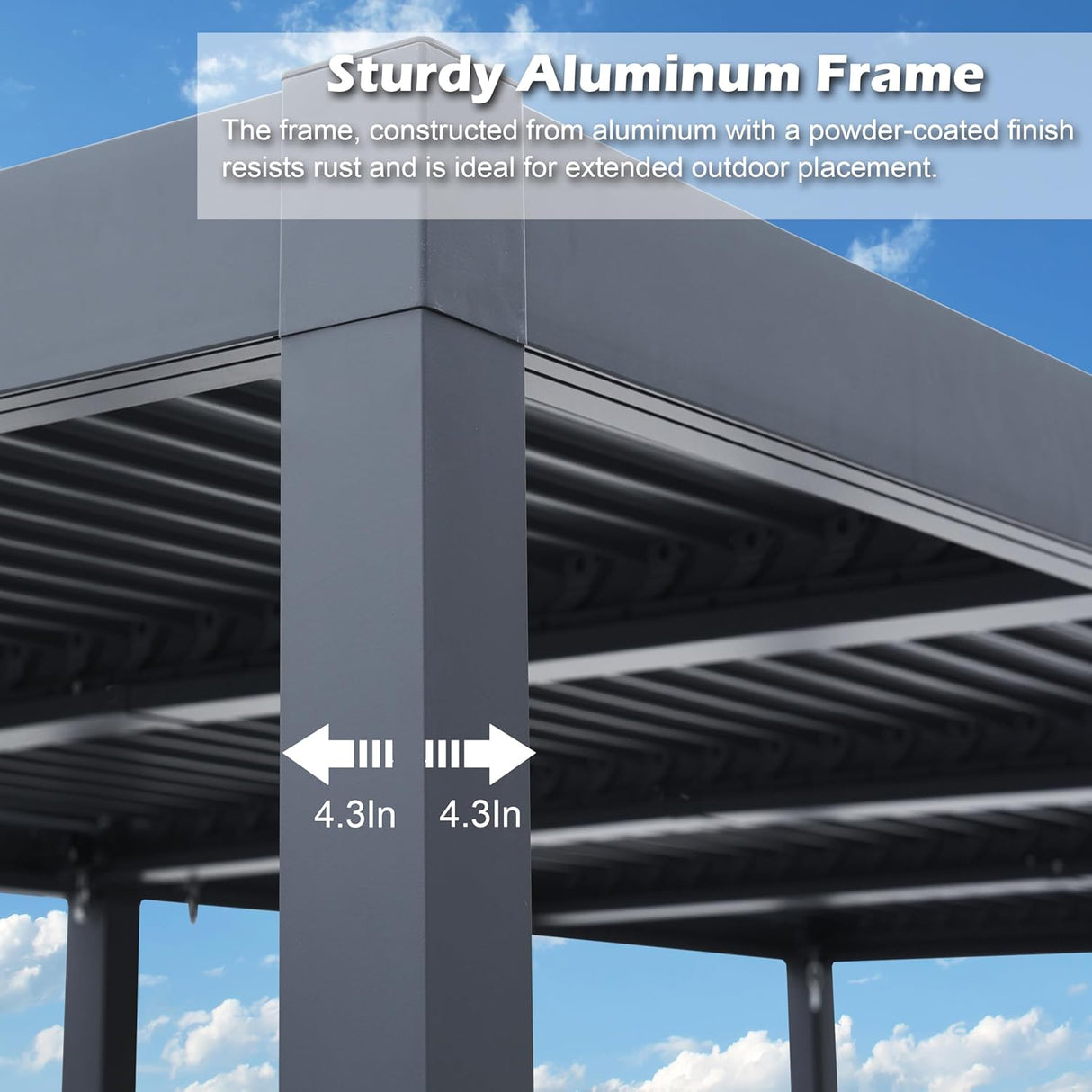 Patioslife Atlantic™ | Aluminium Louvered Pergola with Adjustable Roof, Freestanding All-Weather Shelter for Deck, Patio & Poolside