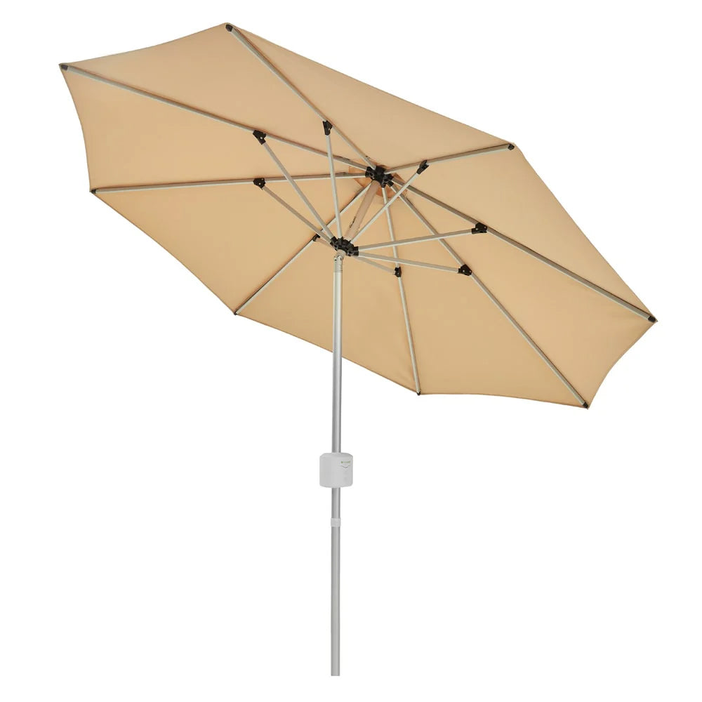 9ft Motorized Patio Umbrella – Remote Control, Easy Tilt Adjustment & Optional Base for Garden, Deck or Poolside Shade