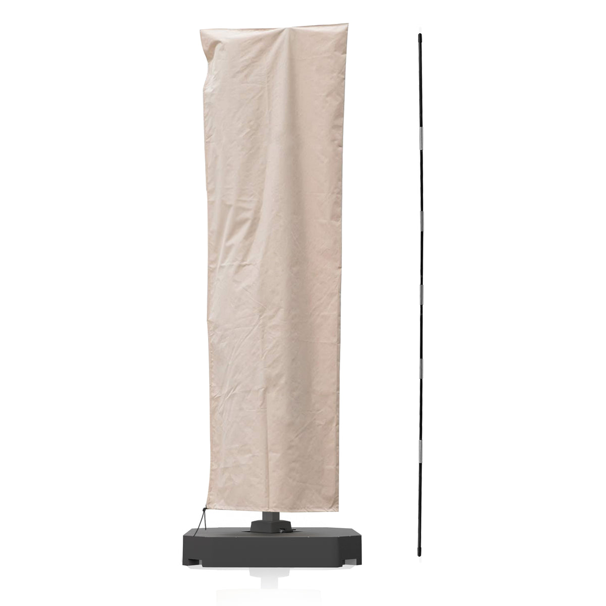 Patioslife Patio Umbrella Cover for 9–13 Ft Offset Cantilever Umbrellas, Heavy Duty Waterproof Outdoor Umbrella Cover with Zipper & Rod, UV Resistant
