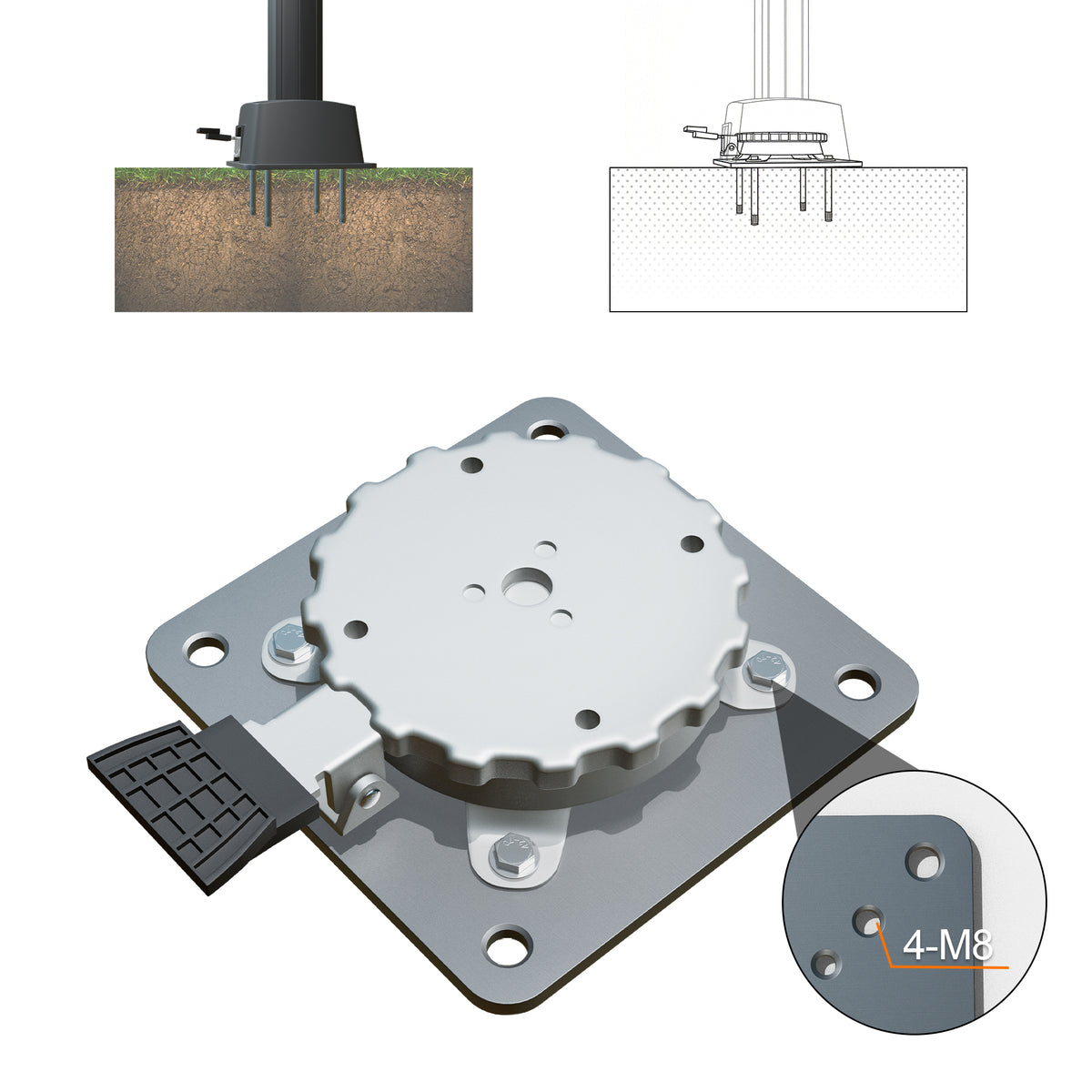 Concrete Patio Installation Kit For Patioslife Aegis Series Cantilever Umbrella