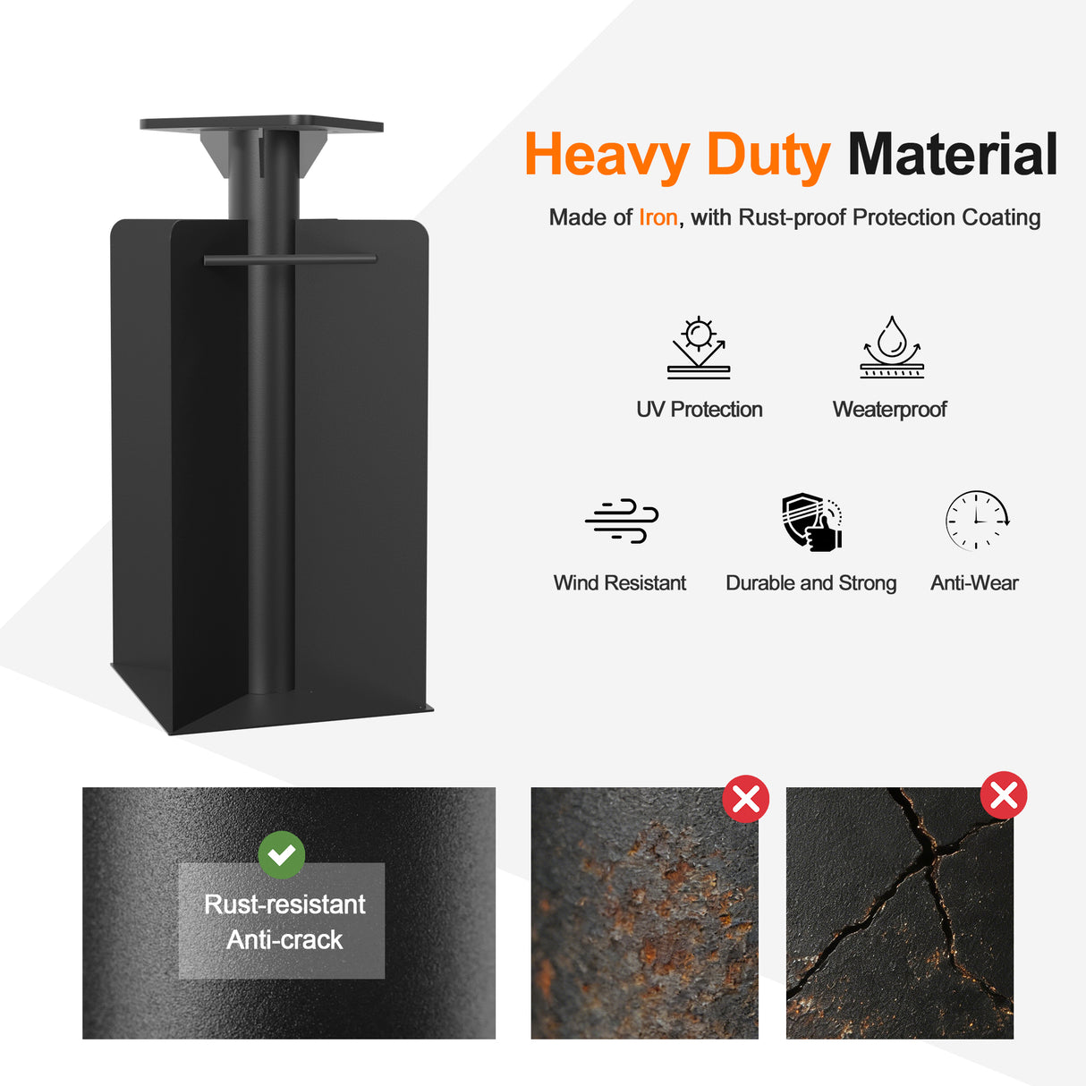 Patioslife Aegis Heavy Duty In-Ground Umbrella Base for Cantilever Parasols – 24-Inch Deep Dual-Coated Steel – Maximum Wind Resistance & Secure Concrete Ground Mount