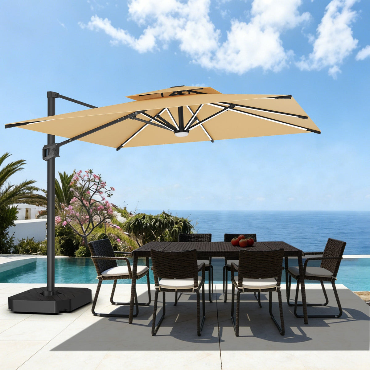 Best Premium Cantilever Umbrella for Patio, Garden and Backyard Shad
