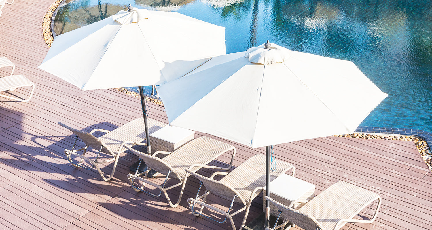 best patio umbrella quality fabric 912 ft Sunbrella Umbrella, Large Wood Pattern Rectangular Umbrella, Cast Ash The breathable Sunbrella fabric allows air to pass through and maintenance can be handled with mild soap and warm water for most messes. Choosing the Right Fabric for