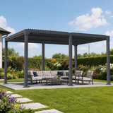 Patioslife Atlantic | Metal Louvered Pergola with Adjustable Roof, Freestanding All-Weather Shelter for Deck, Patio & Poolside