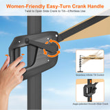 Patioslife Aegis Pro™ Cantilever Umbrella with Cross Metal Base, Reinforced & Powder-Coated Aluminium Ribs and Pole, Ideal for Garden & Patio