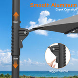 Patioslife Aegis 10ft Round Cantilever Patio Umbrella with solar LED lights | Premium Cover | Large Base