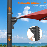 Patioslife Aegis 10ft Round Cantilever Patio Umbrella with solar LED lights | Premium Cover | Large Base