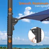 Patioslife Aegis 10ft Round Cantilever Patio Umbrella with solar LED lights | Premium Cover | Large Base