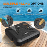 Patioslife™ Cantilever Umbrella Base 250–440lb, Heavy-Duty Outdoor Rolling Stand, Refillable HDPE Offset Weights with Wheels for Patio, Garden & Poolside Stability
