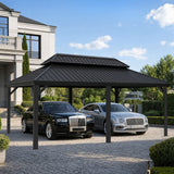 Patioslife All-Weather Aluminum Carport – Steel Roof Canopy for Cars, Motorcycles, RVs & Boats