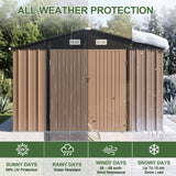 Patioslife Galvanized Steel Metal Storage Shed, Gable Roof Outdoor Shed for Backyard Garden Tools, Rust-Resistant Utility Tool Shed-Patioslife