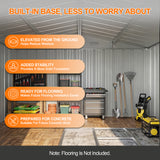Patioslife YardVault Pro Metal Storage Shed with Window, Galvanized Steel Outdoor Tool Shed