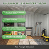 Patioslife Galvanized Steel Metal Storage Shed, Gable Roof Outdoor Shed for Backyard Garden Tools, Rust-Resistant Utility Tool Shed-Patioslife