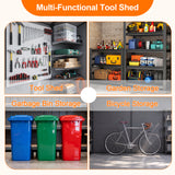 Patioslife YardVault Outdoor Storage Shed with Floor, All-Weather Resin Shed for Tools, Bikes & Lawn Equipment