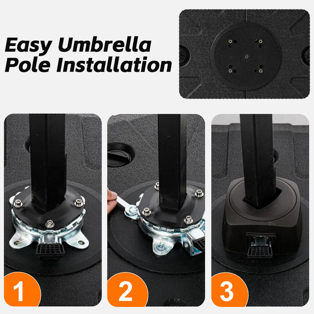 Patioslife™ Cantilever Umbrella Base 250–440lb, Heavy-Duty Outdoor Rolling Stand, Refillable HDPE Offset Weights with Wheels for Patio, Garden & Poolside Stability