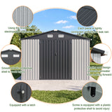 Patioslife YardVault Pro Metal Storage Shed with Window, Galvanized Steel Outdoor Tool Shed
