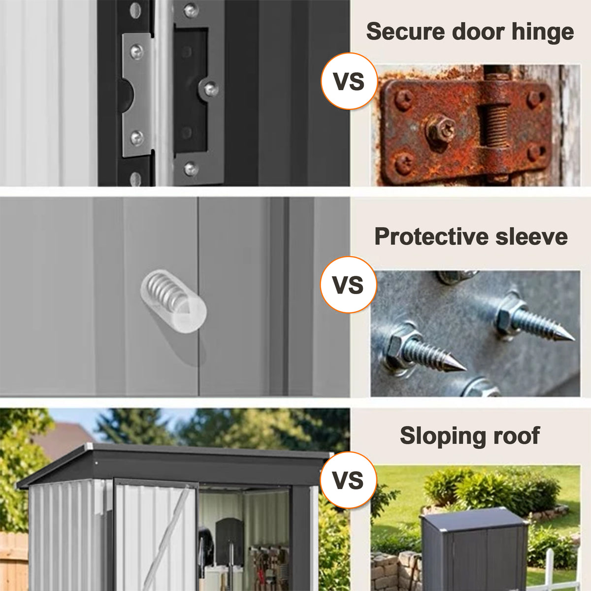 Patioslife YardVault Pro Metal Storage Shed with Window, Galvanized Steel Outdoor Tool Shed