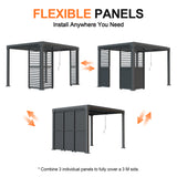 Patioslife Atlantic Series Aluminum Louvered Pergola Side Panel – Adjustable Louver Privacy Wall for Shade, Privacy & Airflow