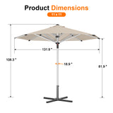 Patioslife 9ft, 10ft & 11ft Patio Umbrella – Round & Square Heavy Duty Aluminum Outdoor Market Umbrella with Double Vented Canopy