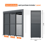 Patioslife Atlantic Series Aluminum Louvered Pergola Side Panel – Adjustable Louver Privacy Wall for Shade, Privacy & Airflow