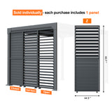Patioslife Atlantic Series Aluminum Louvered Pergola Side Panel – Adjustable Louver Privacy Wall for Shade, Privacy & Airflow
