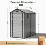 Patioslife YardVault Outdoor Storage Shed with Floor, All-Weather Resin Shed for Tools, Bikes & Lawn Equipment