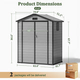 Patioslife YardVault Outdoor Storage Shed with Floor, All-Weather Resin Shed for Tools, Bikes & Lawn Equipment