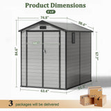 Patioslife YardVault Outdoor Storage Shed with Floor, All-Weather Resin Shed for Tools, Bikes & Lawn Equipment