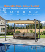 Patioslife Atlantic Retractable Pergola with Adjustable Canopy — Heavy-Duty Outdoor Shade Structure