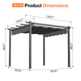 Patioslife Atlantic Retractable Pergola with Adjustable Canopy — Heavy-Duty Outdoor Shade Structure