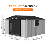 Patioslife YardVault Pro Metal Storage Shed with Window, Galvanized Steel Outdoor Tool Shed