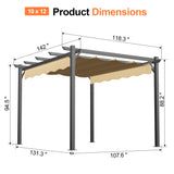 Patioslife Atlantic Retractable Pergola with Adjustable Canopy — Heavy-Duty Outdoor Shade Structure