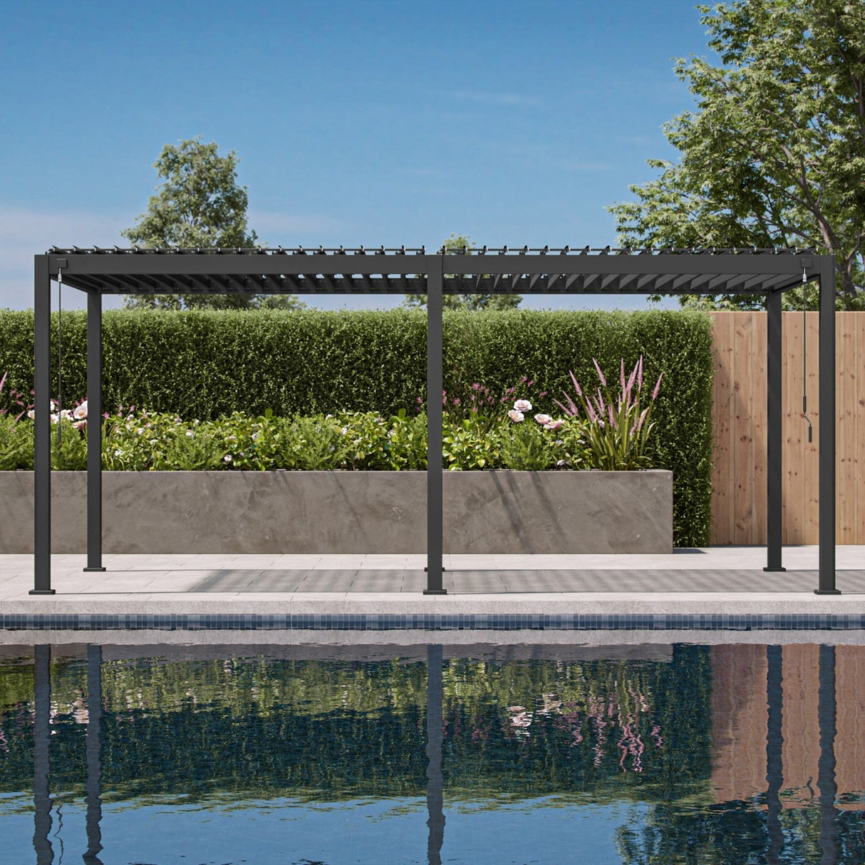 Patioslife Atlantic™ |10 x 20ft Contemporary Aluminium Louvered Pergola with Adjustable Louvers, Stylish Outdoor Pavilion for Patio & Entertaining