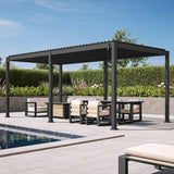 Patioslife Atlantic™ |10 x 20ft Contemporary Aluminium Louvered Pergola with Adjustable Louvers, Stylish Outdoor Pavilion for Patio & Entertaining
