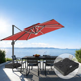 Patioslife Aegis Premium Cantilever Umbrella with Full-Rib LED Strip Lighting, Fibreglass Ribs, Powder-Coated Aluminium Pole & Protective Cover — Luxury Garden & Patio Shade