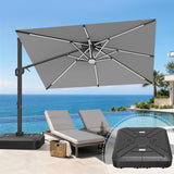 Patioslife Signature Series Rotating Cantilever Patio Umbrella with Adjustable Tilt for Garden & Poolside
