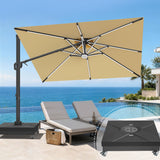 Patioslife Signature Series Rotating Cantilever Patio Umbrella with Adjustable Tilt for Garden & Poolside